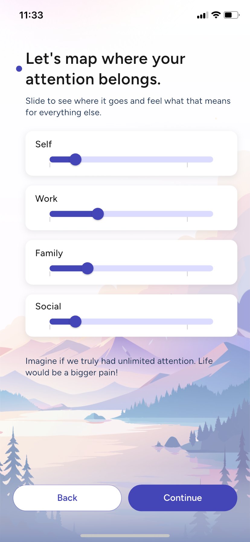 Mapping attention across self, work, family, social